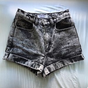 American Apparel Acid Wash High Waist Shorts